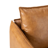 HULALA HOM Fauteuil en Cuir Fauteuil d'appoint Moderne en Similicuir Rembourré Chaises de Salon avec Coussin Mobile pour Salon Bureau Lecture Réception Client Brown