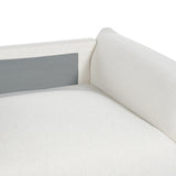 Canapé Moderne 3 Places en Tissu Rembourré avec Coussins en Tissu Blanc Cassé Luvos