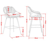 JaHECOME Tabourets de Bar avec Dossier, Accoudoirs et Repose-Pieds,Chaises de Bar Roubourés, Pieds en Métal Chaises pour Salon, Bistrots (2, Jaune)