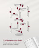 VASAGLE Étagère de Rangement, Bibliothèque, 6 Niveaux, Porte-Plantes, 30 x 80 x 180 cm, Verre Trempé, pour Bureau, Salon, Chambre, Cuisine, Noir Pur LGT502B61