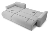 BAÏTA Canapé d'angle Convertible Nova 4 Places en Tissu Gris