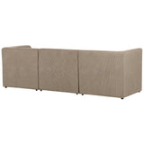 Canapé Modulable 3 Places et Pouf Ottoman en Velours Côtelé Taupe Lemvig