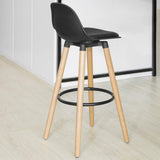 SoBuy® Tabouret de bar FST70-SCH avec assise rembourrée en cuir synthétique et pieds en bois de hêtre