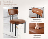 Ya-Home Chaises de Salle à Manger à la Mode Lot de 2 Chaises Salle Manger en Cuir PU avec Pied Métal, Chaise de Cuisine Confortable, Marron