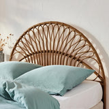 sweeek - Tête de lit en rotin foncé L 140 x P3 x H115cm