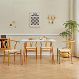 BenyLed Lot de 2 Chaises de Salle à Manger,Chaises en rotin,Chaises avec accoudoirs pour Chambre à Coucher,Salon,Salle de Lecture,Salle à Manger et Cuisine (Couleur Originale du Bois)