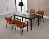 chairus Chaise de Cuisine Lot de 2 Chaise Salle à Manger en Cuir PU Fauteuil Salon Moderne Chaise de Salon avec Accoudoirs, Marron