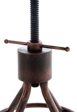 CLP Lot de 2 tabourets de Bar Hanam au Design Industriel I Chaise de Bar métallique réglable en Hauteur avec Assise et Dossier en Bois, Couleur:Bronze