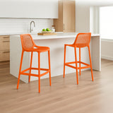 CLP Lot de 2 tabourets de Bar Jardin Air, chaises de Jardin Dossier, tabourets de comptoir résistants aux intempéries, UV, polypropylène, Couleur:Orange