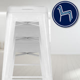 CLP Tabouret de Bar Joshua I Tabouret de Bar empilable en métal I Chaise de Bar avec Repose-Pieds I Hauteur d'assise 76 cm I Tabouret empilable, Couleur:Blanc