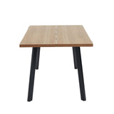 BAÏTA Table à Manger Felix - Effet Bois et métal Noir - L160cm - 4 Personnes