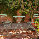 Avril Paris - Ensemble Table et Chaises Pliantes Bistrot Balcon Terrasse- 2 Places - Acier Vert - 2 Chaises et 1 Table Pliante - Flore