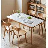 FBNMG Lot de 4 Chaises de Salle à Manger en Bois Massif, Chaise de Cuisine Rustique avec Dossier, Chaise Détente Antidérapante avec Pieds Bois pour Chambre Studio Restaurant(4 PCS, Color A)