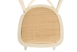 Biscottini Chaises de salle à manger bois massif 86x42x46 cm - Chaise cuisine et salon en rotin - Chaises en bois pour l'extérieur et l'intérieur - Chaise en bois blanc Cross