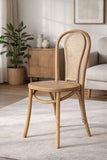 Biscottini Chaise cuisine vintage en bois de frêne 43x47x88 cm - Chaises de salle à manger - Chaises de cuisine - Chaises de salle à manger en bois et paille de Vienne - Chaises de salon intérieur