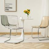 Chaise de salle à manger transparente, chaise de cuisine moderne avec siège transparent, chaises d'appoint d'appoint en acrylique avec cadre en acier chromé pour salle à manger, salon