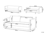 Canapé Lit en Velours Jaune avec Rangement 3 Places Coussins Déhoussables Eksjo