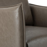 HULALA HOM Fauteuil en Cuir Fauteuil d'appoint Moderne en Similicuir Rembourré Chaises de Salon avec Coussin Mobile pour Salon Bureau Lecture Réception Client Brown