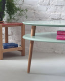 RAGABA OVO HIGH Table basse avec plateau de rangement Largeur 110 cm x profondeur 70 cm Facile à monter En bois FSC Rose poudré