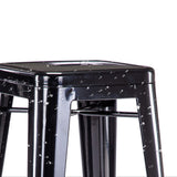 DUHOME Tabouret de Bar Industriel Chaise Salle à Manger Lot de 2 Tabouret Empilables Siège Bistrot Cadre en Métal pour Cuisine Restaurants (Noir, 46cm)