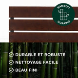 Zinus Figari Sommier en métal avec tête de lit en Bambou | 160 x 200 cm | 31 cm de Hauteur | Tête de lit à Lattes | Support de Lattes en Acier | Facile à Monter | Noir & Marron