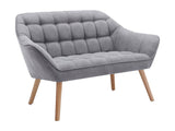 Vente-unique - Canapé 2 Places en Tissu Gris Caserta
