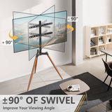 Support TV Universel avec Trépied RFIVER - Trépied Easel - Écrans mesurant Entre 32 et 65 Pouces - Téléviseurs LCD/LED/OLED/QLED - Pivotement et Hauteur réglable - VESA 400x400 - Brun