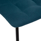 Atmosphera - Chaise Sirac - Bleu Canard - Pieds métal Noir