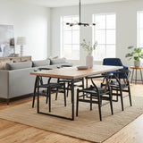 Tomile Wishbone Chaise en Y en bois massif et rotin naturel