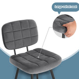 EUGAD Tabouret Bar, Chaise de Bar, avec Dossier, Repose-Pieds, Siège Rembourré, en Velours et Métal,Gris foncé,1043BY-1
