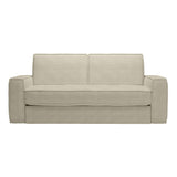 Mobilier-Deco Mindy - Canapé 3 Places Convertible rapido Velours côtelé Beige Matelas 14 cm