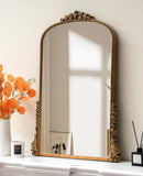 SHYFOY Grand Miroir Mural Baroque Antique, Miroir Entree Doré, Grand Miroir Mural Salon, Decoration Murale, 100 x 72 cm, Or