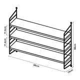 [en.casa] Étagère Murale Modulable pour Salon Chambre Meuble de Rangement Style Insdustriel à 3 Niveaux Acier Solide 50 x 60 x 15 cm Marron Clair Mat