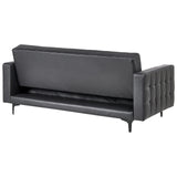 Canapé Convertible 3 Places en Cuir PU Noir Elégant Capitonnage Décoratif Aberdeen