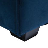 Canapé Fixe 3 Places en Velours Bleu Foncé Moelleux et Confortable pour Salon Design Moderne Beliani