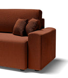 BAÏTA Canapé Droit Milo Convertible Velours côtelé Terracotta 3 Places