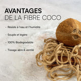 Voile d'Ombrage en Fibre de Coco Naturelle | Toile de Coco Protection Solaire écologique | Ombrière Idéal pour Terrasse Jardin Pergola & Décoration Extérieure Filet Brise-Vue Cosse Coeurs