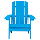 Chaise Basse Fauteuil de Jardin Effet Bois Bleu avec Accoudoirs et Dossier Confortable Matières Résitantes pour Terrasse Rustique et Campagne Beliani