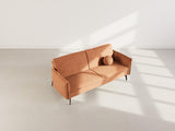 Bestmobilier - Lexie - Canapé Convertible clic-clac 2 Places en Velours côtelé, Terracotta