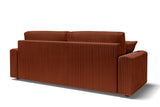 BAÏTA Canapé Droit Milo Convertible Velours côtelé Terracotta 3 Places