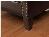 Vente-unique - Fauteuil Club 100% Cuir Vieilli ENGUERRAND Marron