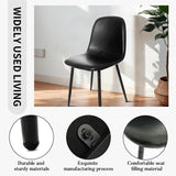 CangLong Faux Leather Dining Back Modern Side Chair for Pub Coffee Home, Set of 4, Black