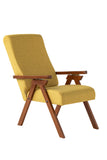 ESSEGI Fauteuil en Bois FIAMMETTA SRL Relax inclinable Tissu Jaune Déhoussable