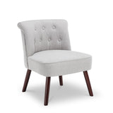 Sicaan Lot de 2 fauteuils Crapaud Jacques capitonné Tissu Gris Clair