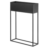 KADAX Large jardinière en acier noir, support de fleurs pour intérieur et extérieur, parterre de fleurs, pot de fleurs, support de fleurs (hauteur : 90 cm)