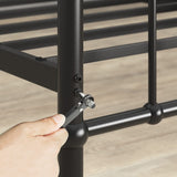 Zinus Florence lit 160 x 200 cm - 30 cm de hauter - Lit King - Cadre de lit Plateforme en métal avec tête et Pied de lit - Noir