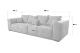 CAVADORE Mavericco Big Sofa Love Seats, Microfibre, Aspect Cuir : Beige
