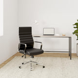 CLP Chaise de Bureau Ergonomique Kolumbus en Cuir véritable, réglable en Hauteur en continu, Charge maximale 150 kg, Couleur:Noir