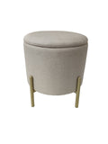 ECHTWERK Pouf Logan, avec Espace de Rangement, Couvercle Amovible, Coffre de Rangement Rond, avec Pieds en Bois, adapté à la Chambre à Coucher et au Salon, 40 x 40 x 40 cm, jusqu'à 150 kg, Crème