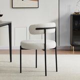 Chaise de Salle à Manger, Chaise de Cuisine du Milieu du siècle, Chaise de Salle à Manger de Cuisine, Dossier incurvé, Chaise de Salle à Manger Ronde tapissée en Bouclette